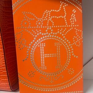 Orange Studded Hermes Logo Shopping
